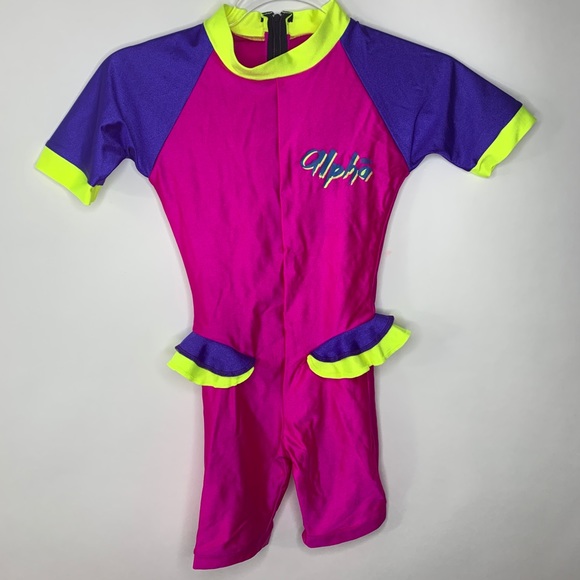 NEW • Kids • Rash Guard One Piece • Sz 8 - Picture 1 of 5